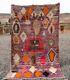 Moroccan Boujad Rug 100% Wool Handmade Old Vintage Berber Carpet (5ft X 8,7 Ft)