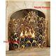 New Horchow French Acanthus Antique Ornate Old World Gold Fireplace Screen