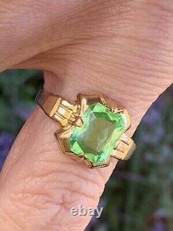 New Old Stock Vintage Emerald Cocktail Ring 1.90ct Antique Retro Yellow Gold