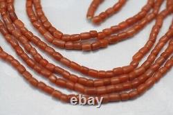 OLD Antique vintage clear pink coral beads necklace saturated color 41,4 grams