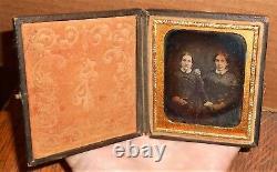 OLD VINTAGE ANTIQUE DAGUERREOTYPE PHOTO of LOVELY PRETTY YOUNG GIRL LADIES GIRLS
