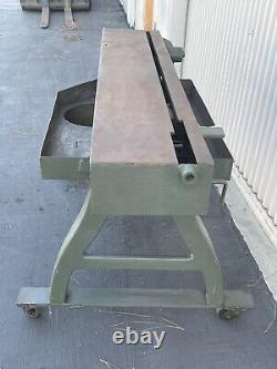OLD VINTAGE ANTIQUE INDUSTRIAL METAL TABLE MACHINE BASE IRON LEGS HEAVY 50x10x29