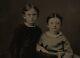 Old Vintage Antique Tintype Photo Of Pretty Cute Young Girls With Short Girl Hair