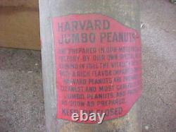 OLD VINTAGE Antique HARVARD Jumbo Peanuts Tin Metal Can Advertising 1930s 1940s