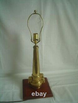OOAK Custom Table Lamp Old Vintage Antique Brass Lally Fire Hose Nozzle PD 1906