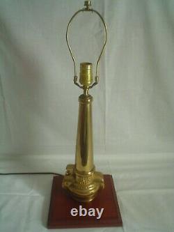 OOAK Custom Table Lamp Old Vintage Antique Brass Lally Fire Hose Nozzle PD 1906