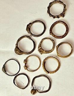 Old Antique Javanese Rings, Size Less US 1, Beautiful Unique Southeast Asian Lt