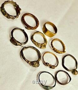Old Antique Javanese Rings, Size Less US 1, Beautiful Unique Southeast Asian Lt