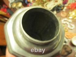 Old Antique Pewter Hallmarks Octagonal Screw Top Lid Storage Container Canister