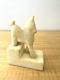 Old Antique Vintage White Marble Stone Rare Golden Horse Figure Statue -italy