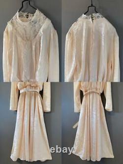 Old Clothes Antique Vintage 70S Usa Silk Lace Dress