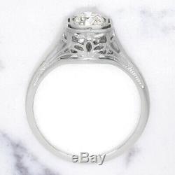 Old European Cut Diamond 18k Vintage Engagement Ring Solitaire Art Deco Antique