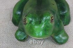 Old Frog Door Stop Vintage Antique Realistic Paint 5.5 Lbs Iron Made in 1800's