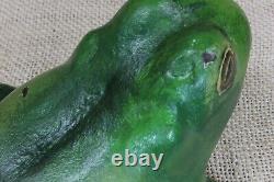 Old Frog Door Stop Vintage Antique Realistic Paint 5.5 Lbs Iron Made in 1800's