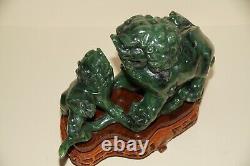 Old Item HIGH Quality Jade Fu Lions withStand Superb