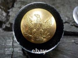 Old Rare Vintage Antique Civil War Relic Eagle Artillery Coat Button Loaded Gold