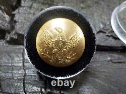 Old Rare Vintage Antique Civil War Relic Eagle Artillery Coat Button Loaded Gold