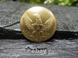 Old Rare Vintage Antique Civil War Relic Eagle Artillery Coat Button Loaded Gold