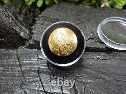 Old Rare Vintage Antique Civil War Relic Eagle Artillery Coat Button Loaded Gold