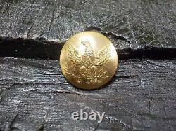 Old Rare Vintage Antique Civil War Relic Eagle Artillery Coat Button Loaded Gold