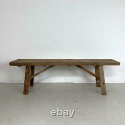 Old Rustic Antique Vintage Wooden Bench Coffee Table Large #2989