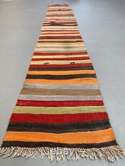 Old Turkish narrow Kilim Runner 340x50 cm shabby chic, vintage kelim