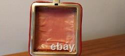 Old Vintage Angelus Swiss folding Travel Alarm Clock 8 day In red Working Order