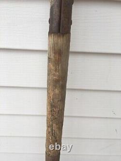 Old / Vintage Antique 10 Tine Hay Pitch Fork Old Farm Tool With Handle