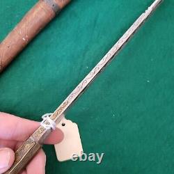 Old Vintage Antique African 16 Flyssa Dagger W Brass Inlay Figural Handle