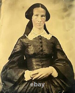 Old Vintage Antique Ambrotype Photo Young Victorian Lady Woman Classic Beauty