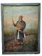 Old Vintage Antique Beautiful Maharana Pratap Hand Art Painting In Wooden Frame