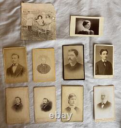 Old Vintage Antique Black and White Photos Cabinet Cards Men Women Children