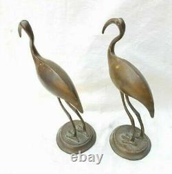 Old Vintage Antique Brass Handcrafted Bird Pair Beautiful Shape Statue / Figure