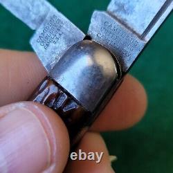 Old Vintage Antique Camillus 4 Line Bone Stag Easy Open Jack Pocket Knife