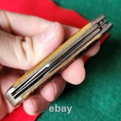 Old Vintage Antique Camillus 4 Line Bone Stag Jack Folding Pocket Knife