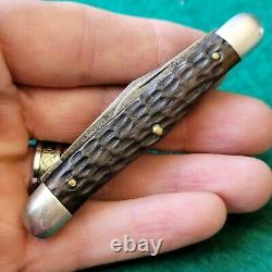 Old Vintage Antique Case Tested XX 6308 Green Bone Whittler Pocket Knife