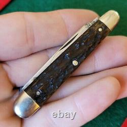Old Vintage Antique Cattaraugus Bone Stag Sleeveboard Pen Pocket Knife