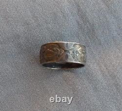 Old Vintage Antique Chinese Asian Silver Band Ring Size 10