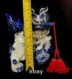Old Vintage/Antique Chinese/Japanese Blue on White Foo Dog