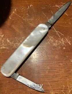 Old Vintage Antique Gg Leykauf Pearl Folding Pocket Knife Germany
