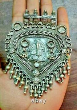 Old Vintage Antique Handcrafted Tribal Hindu God Ramdev Silver Metal Pendant