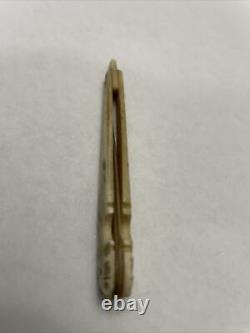 Old Vintage Antique Handmade Bone Folding Toothpick Pocket Knife
