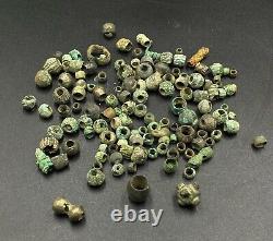 Old Vintage Antique Jewelry Necklace Bronze Beads Lot Ancient Historic Cultures