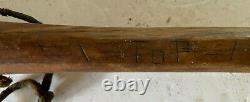 Old Vintage Antique Lally's Wooden Rawhide Leather Gut Lacrosse Stick Canada