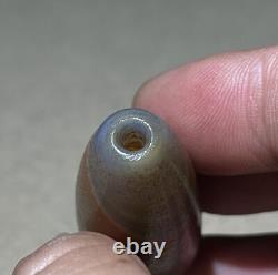 Old Vintage Antique Late 19 C. Jewelry Agate Natural Eye Amulet Bead Pendant