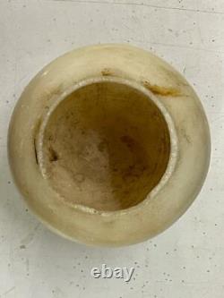 Old Vintage Antique Rare Handmade Unique White Marble Stone Flower Vase / Pot