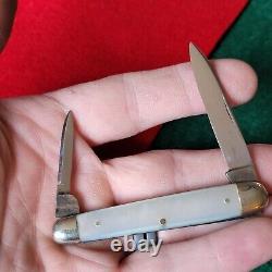 Old Vintage Antique Schatt Morgan Pearl Sleeveboard Pen Folding Pocket Knife