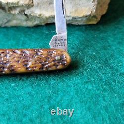 Old Vintage Antique Wadsworth Germany Bone Stag Sleeveboard Pen Fob Pocket Knife