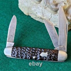 Old Vintage Antique Wards Wichester 451 Bone Stag Cattle Folding Pocket Knife