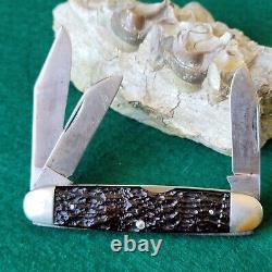 Old Vintage Antique Wards Wichester 451 Bone Stag Cattle Folding Pocket Knife